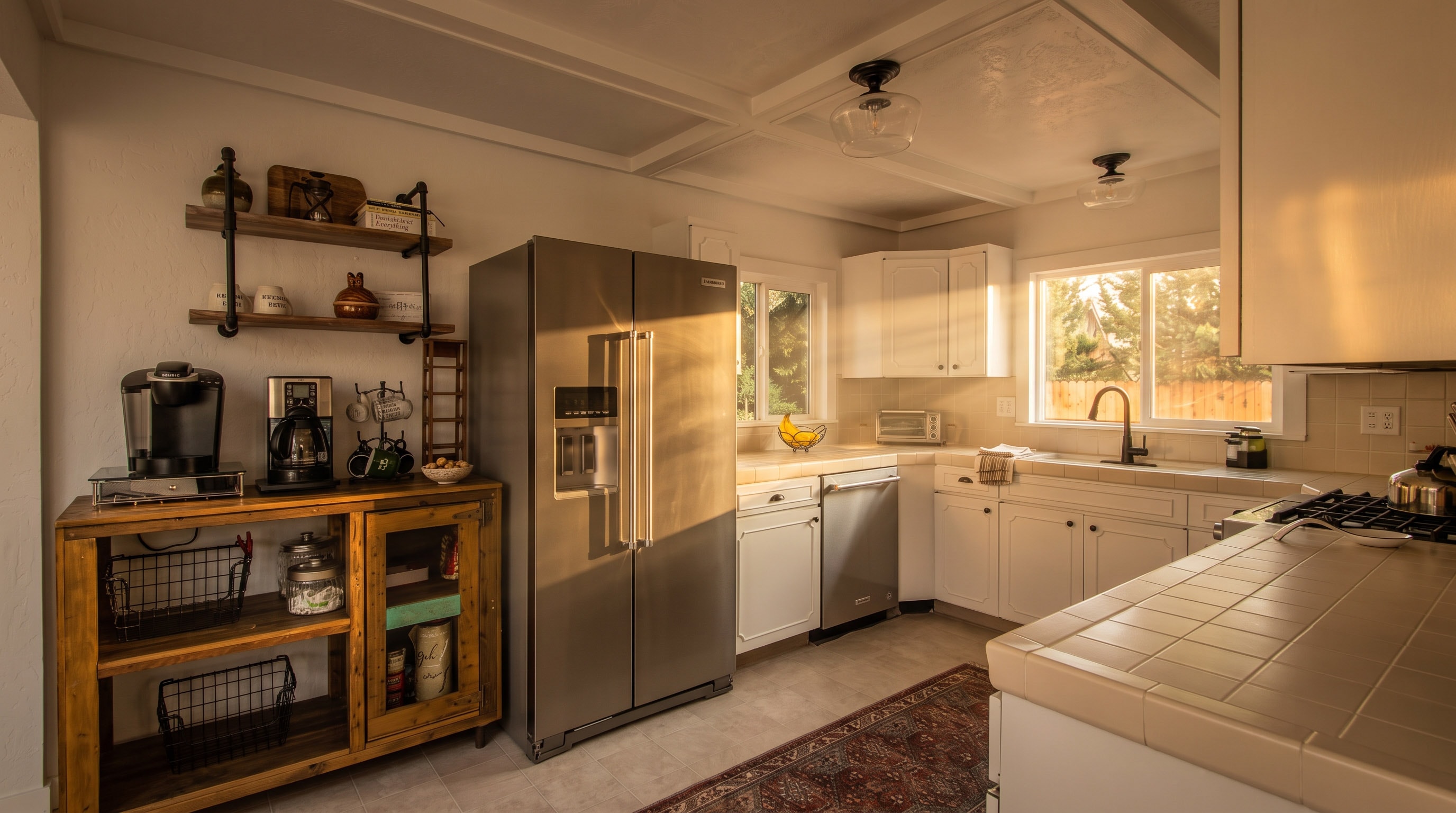 Kitchen — wide view with island and professional appliances
