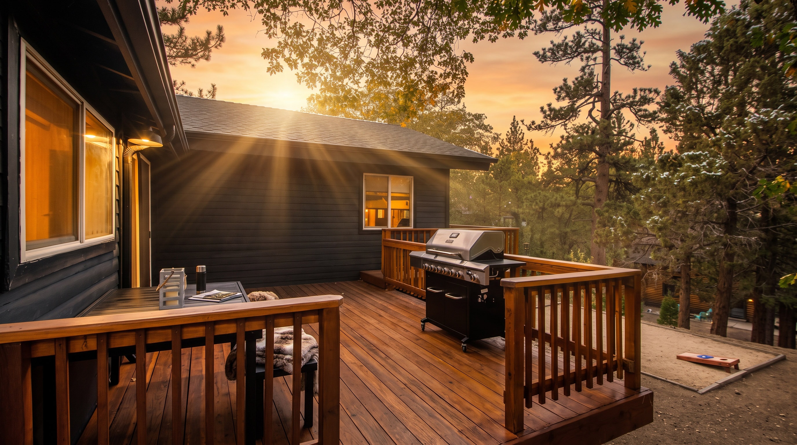 Outdoor BBQ grill on the deck